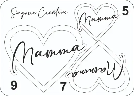 Set 3 misure cuori Mamma